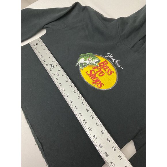 Bass Pro Shops Black Cropped Hoodie S/P With Yellow & Red Logo Graphic - Picture 7 of 8